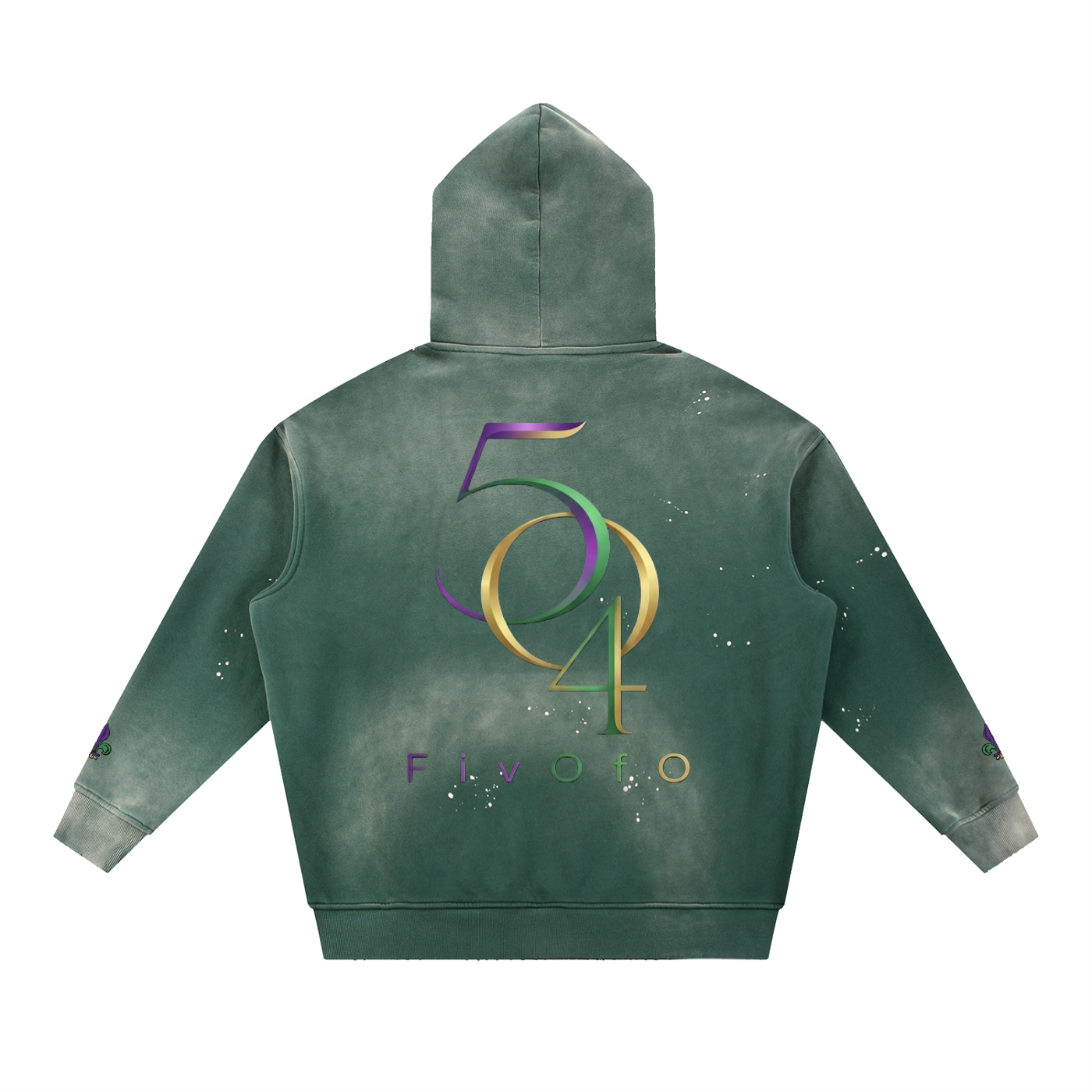 Vintage Washed Frayed Fleece Hoodie