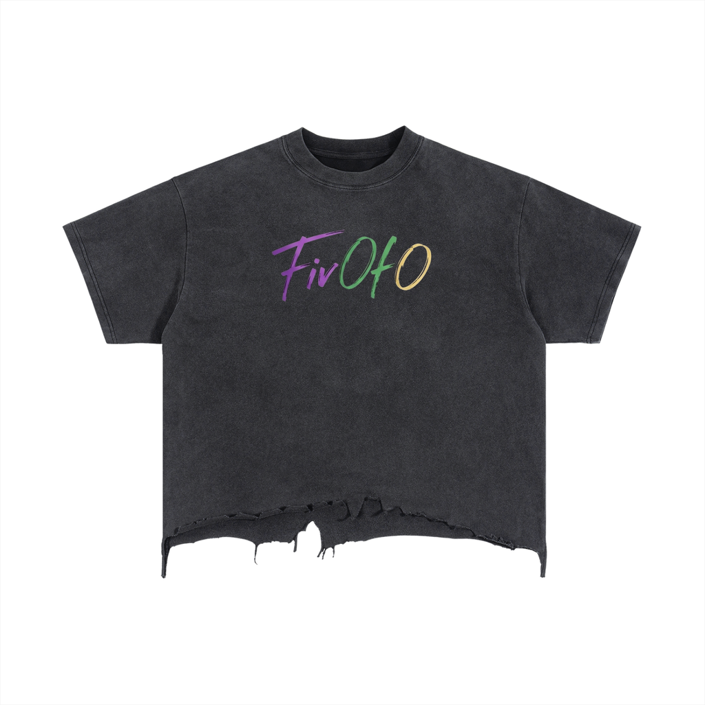 Vintage Wash Boxy Distressed Hem T-Shirt