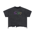 Vintage Wash Boxy Distressed Hem T-Shirt