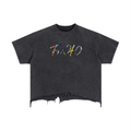 Vintage Wash Boxy Distressed Hem T-Shirt
