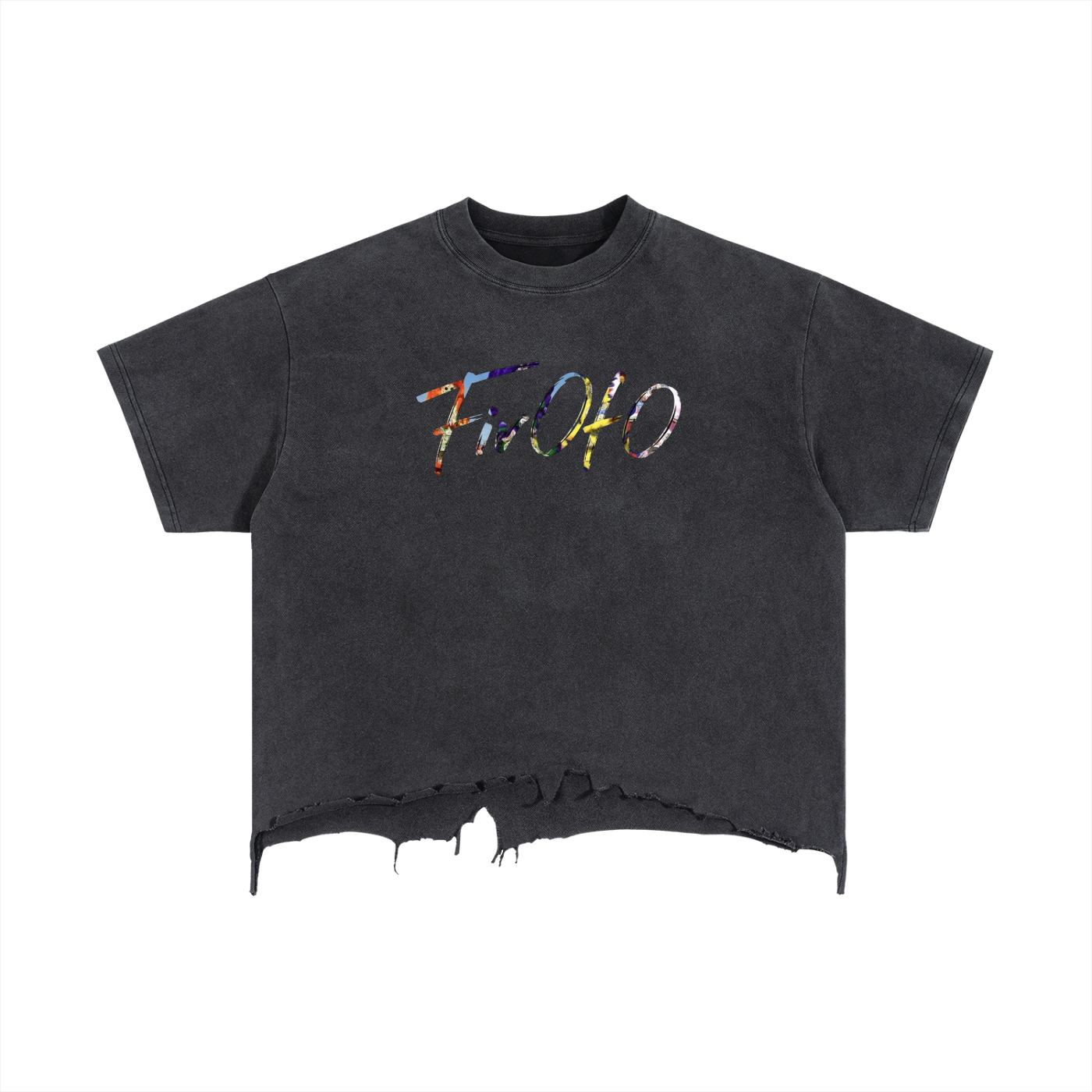 Vintage Wash Boxy Distressed Hem T-Shirt